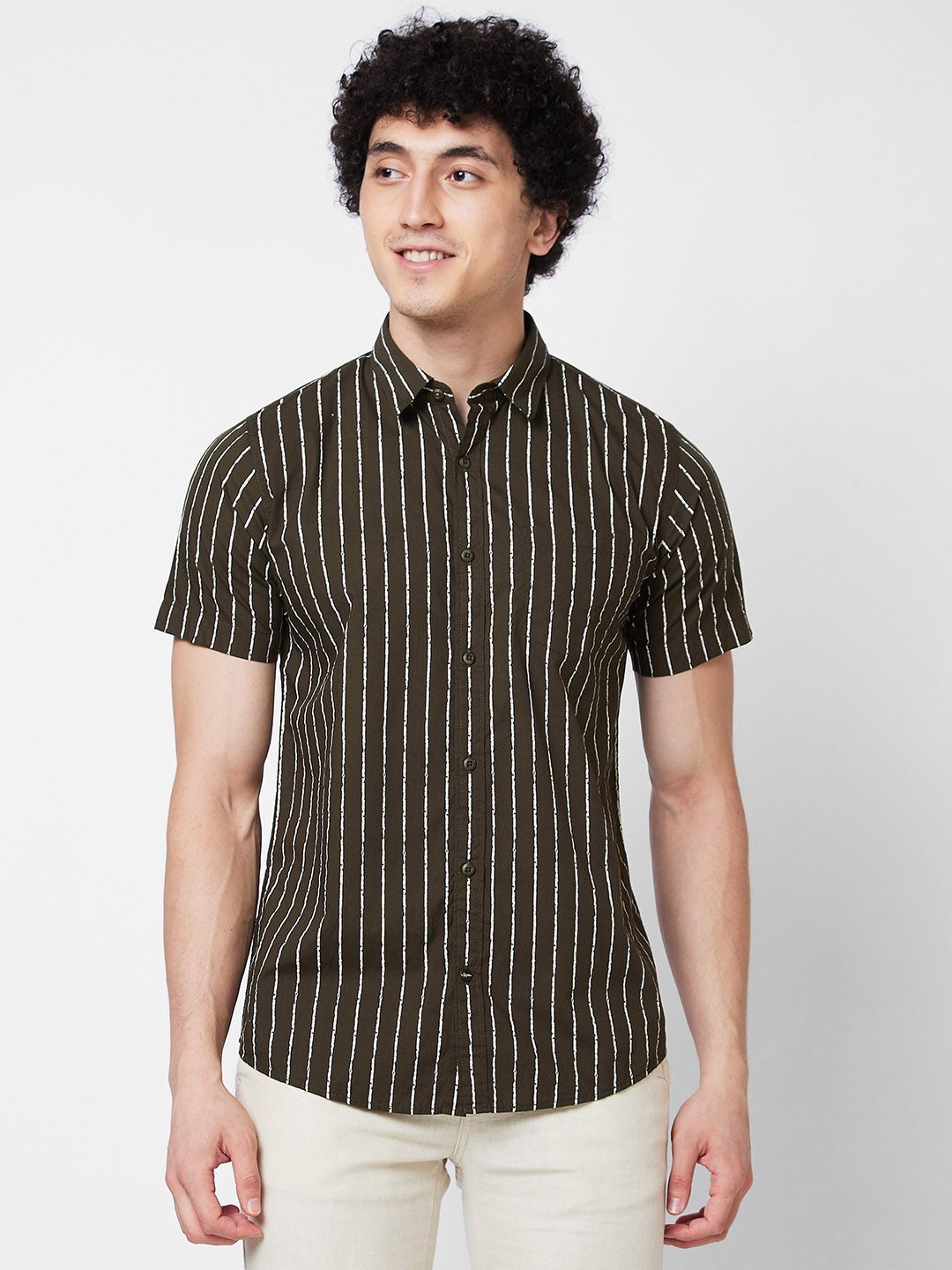 SPYKAR Vertical Stripes Cotton Casual Shirt