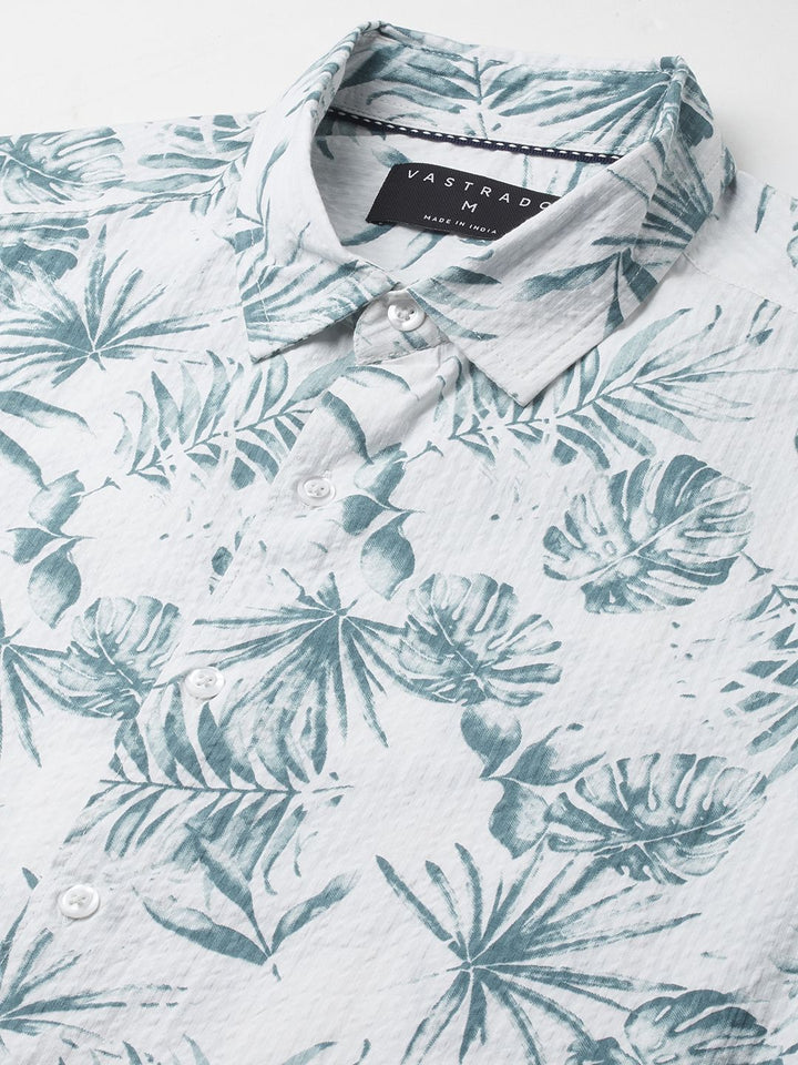 VASTRADO Men Classic Slim Fit Floral Opaque Printed Casual Shirt