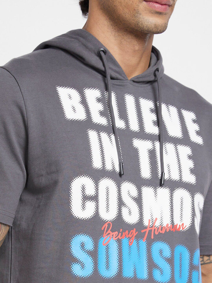 Being Human Typography Printed Hooded Cotton Pullover