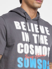 Being Human Typography Printed Hooded Cotton Pullover