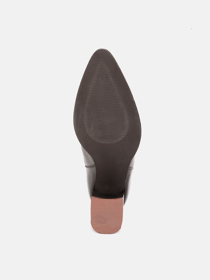 Lino Perros Women Point Toe Chelsea Boots with Block Heels