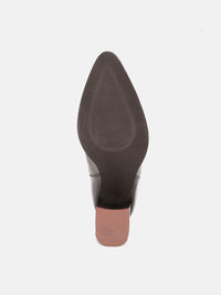 Lino Perros Women Point Toe Chelsea Boots with Block Heels