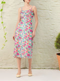 DressBerry Girly Glam Printed Soft Net A-Line Midi Dress