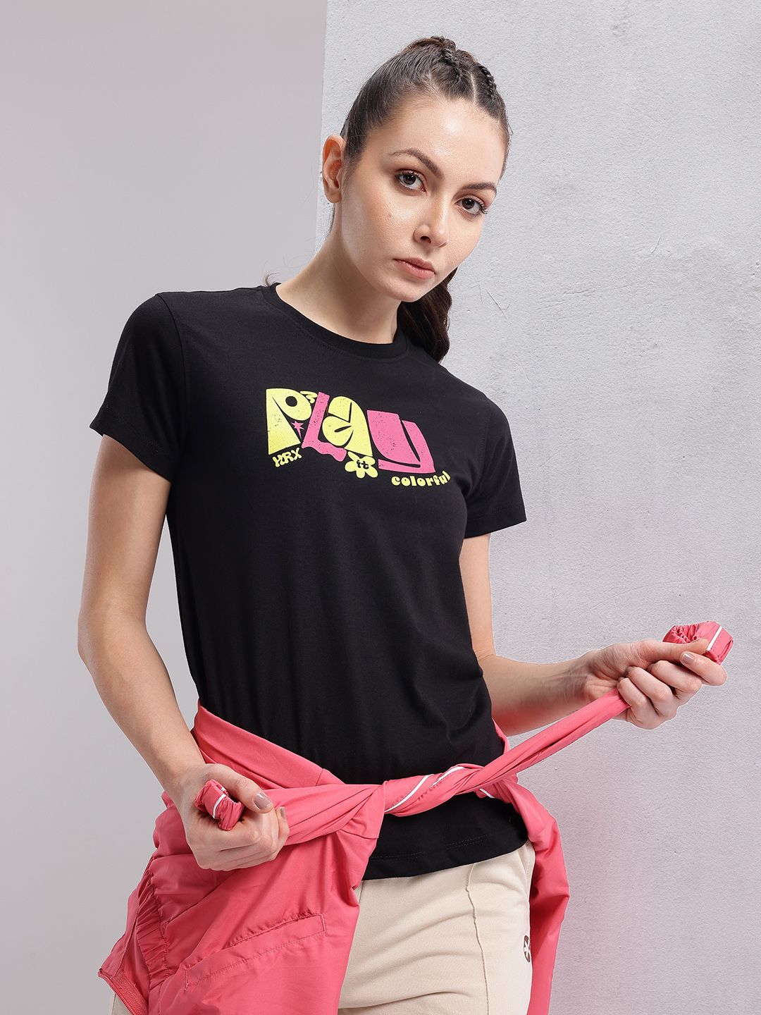 HRX by Hrithik Roshan Typography Printed T-shirt