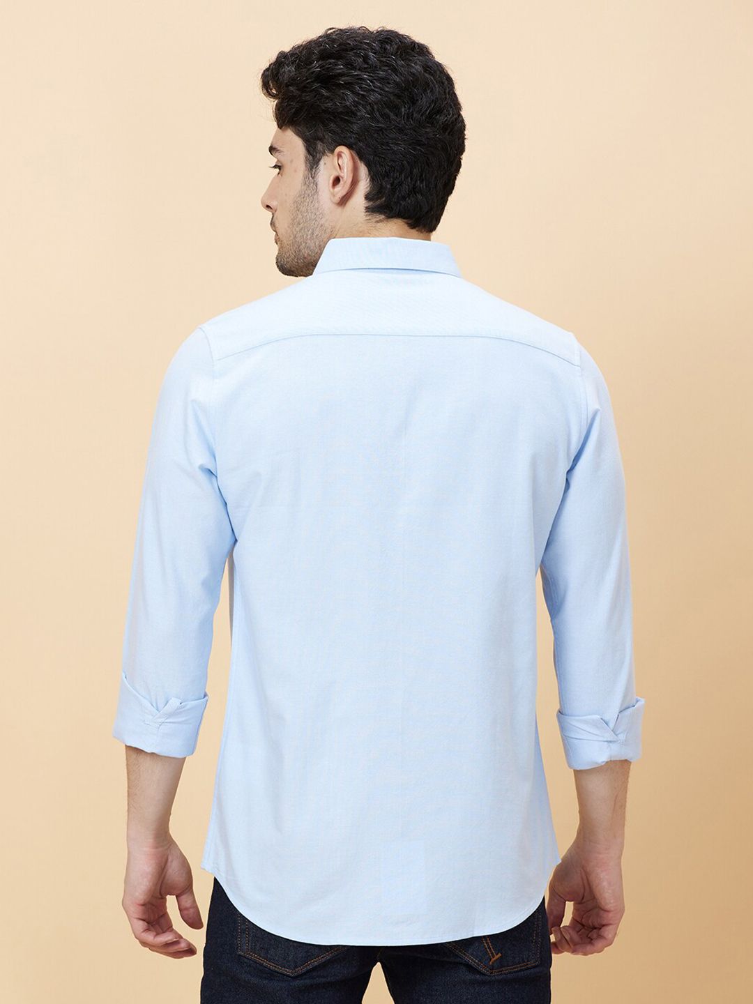 Being Human Button-Down Collar Slim Fit Opaque Cotton Casual Shirt