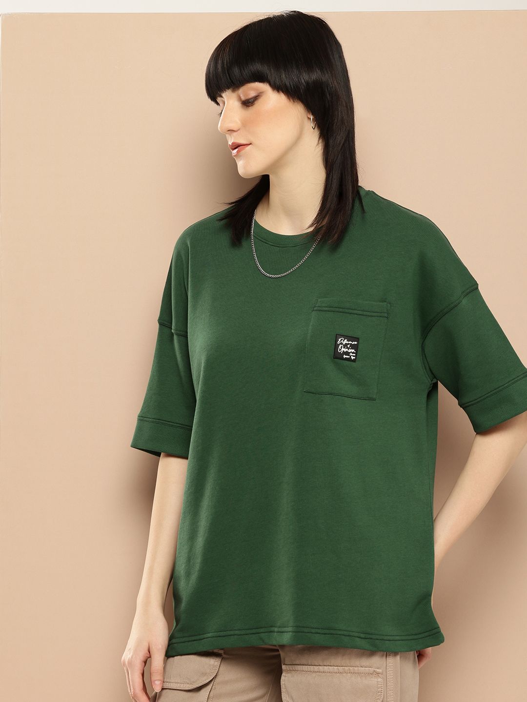 Difference of Opinion Women Oversized Drop Shoulder Ultra Soft Drapey Cotton T-Shirt