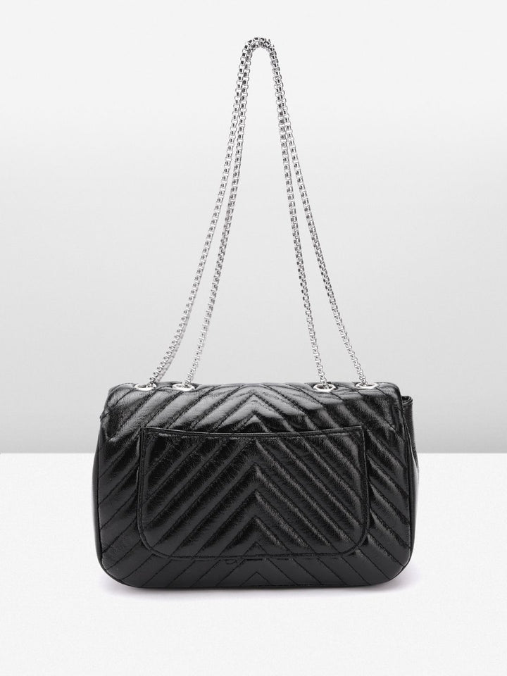 Lino Perros Structured Shoulder Bag with Quilted Detail
