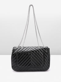 Lino Perros Structured Shoulder Bag with Quilted Detail