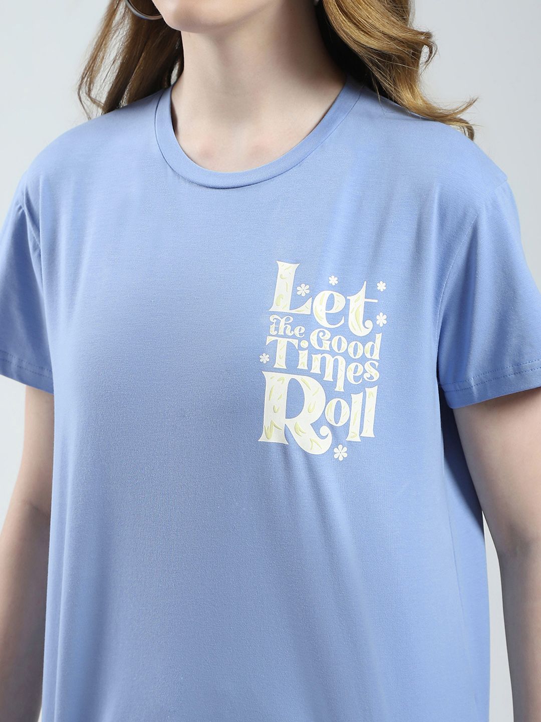 Monte Carlo Typography Printed Drop-Shoulder Sleeves Relaxed Fit T-shirt