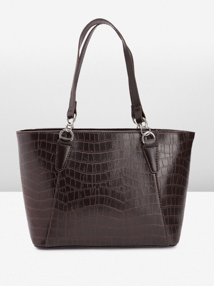 Lino Perros Croc Textured Structured Shoulder Bag