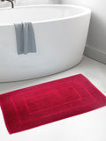 BOMBAY DYEING Maroon Textured Pure Cotton Anti Skid Bath Rugs