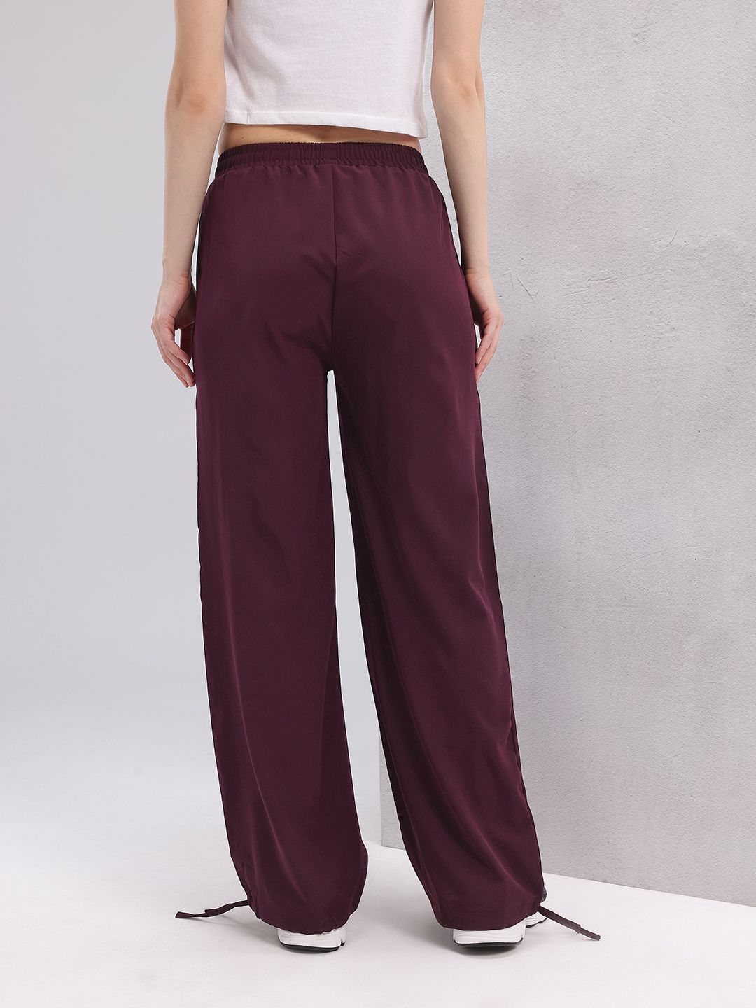 HRX by Hrithik Roshan Women Flared Lifestyle Track Pants with Toggle Hem