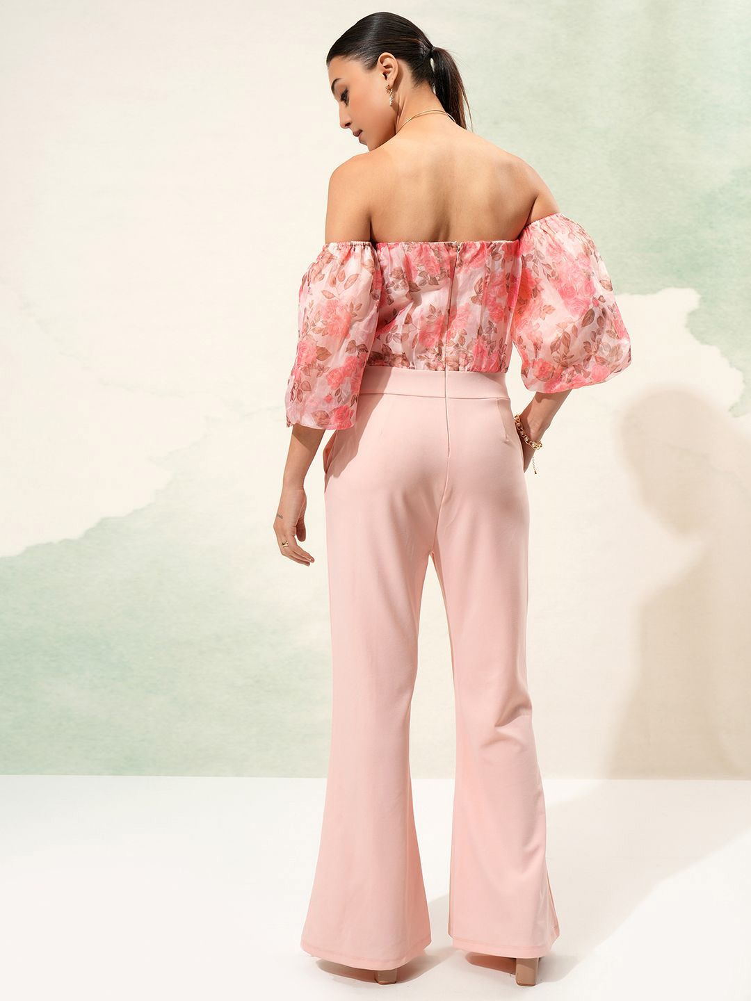 Tokyo Talkies Off-Shoulder Printed Basic Jumpsuit