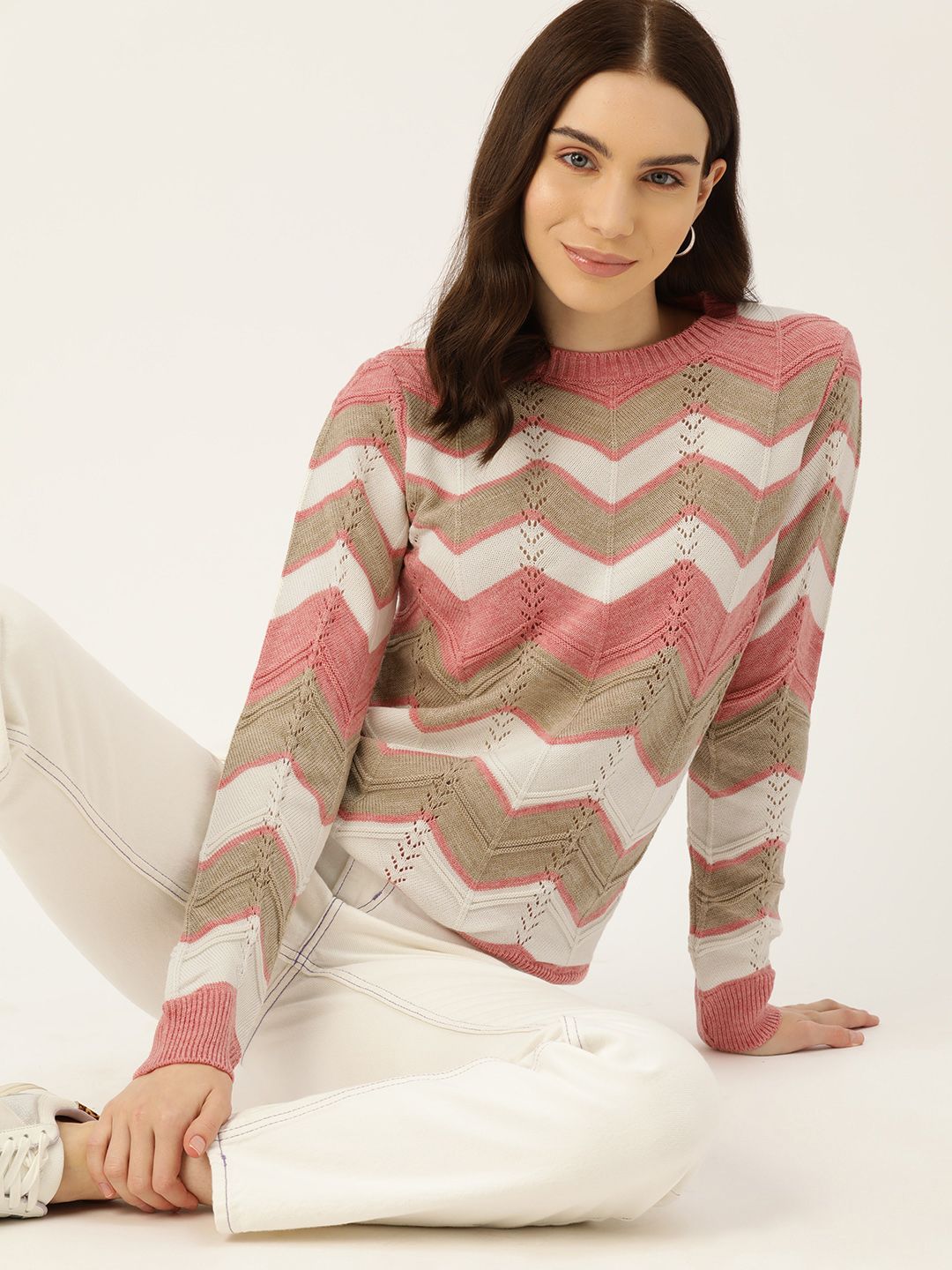 DressBerry Women Chevron Acrylic Pullover