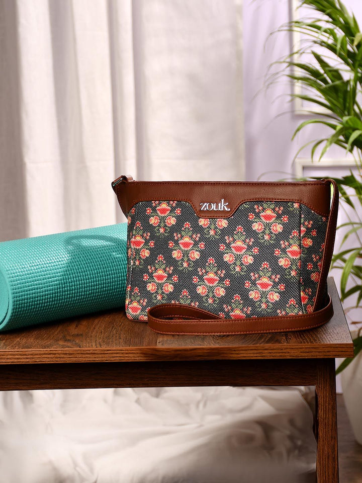 Zouk Mughal Garden Floral Printed Sling Sling Bag