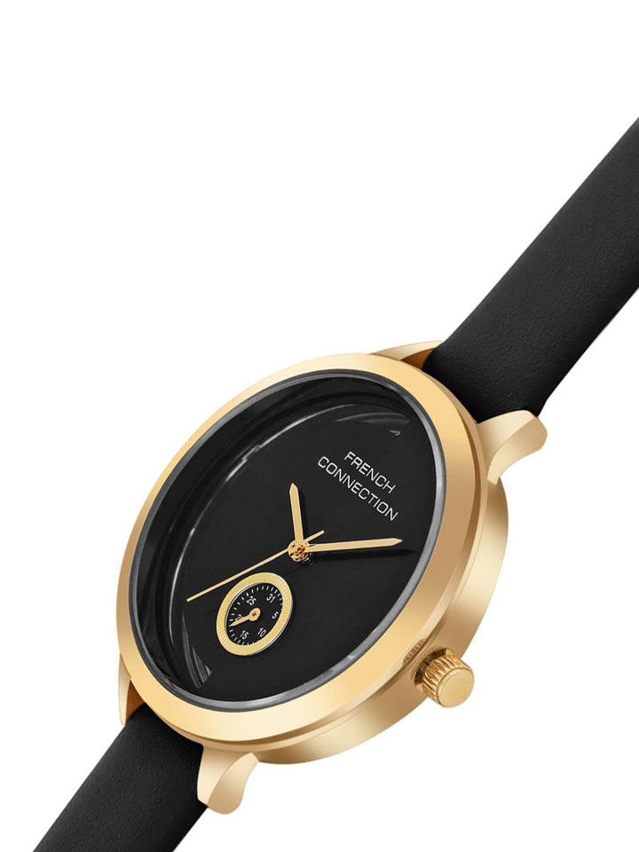 Sambungan Perancis Wanita Dial & Tali Kulit Analog Watch FCB12BL