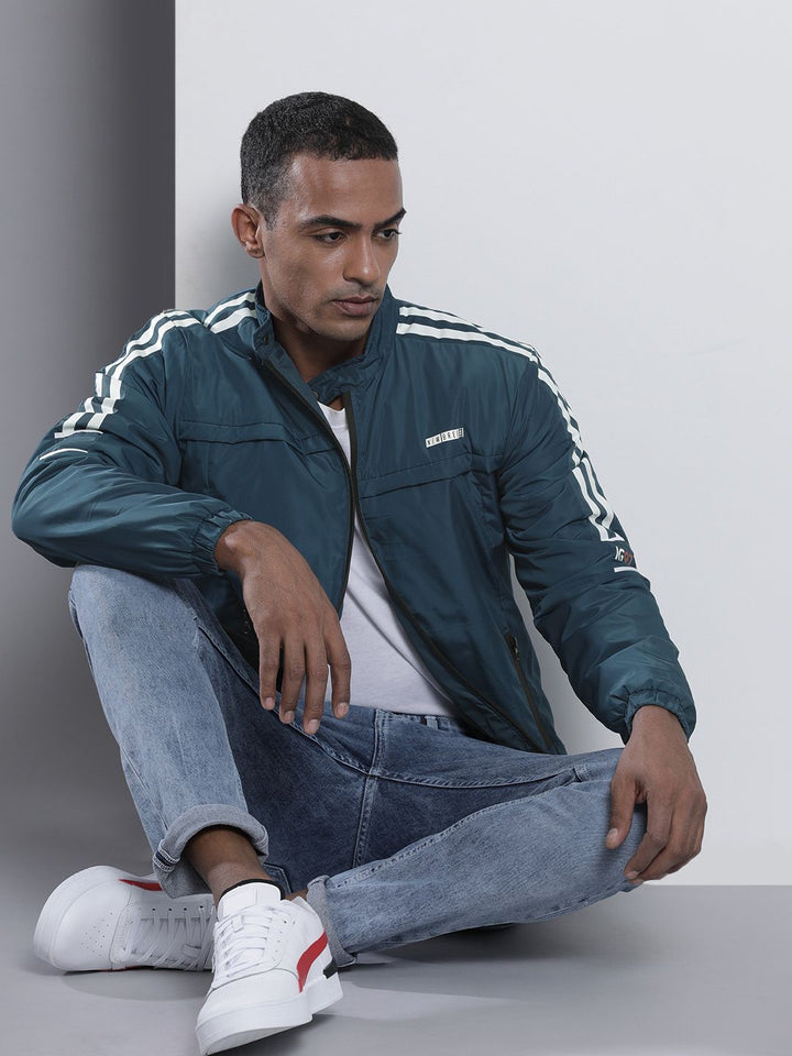 The Indian Garage Co Men Zip-Front Slim Fit Biker Jacket