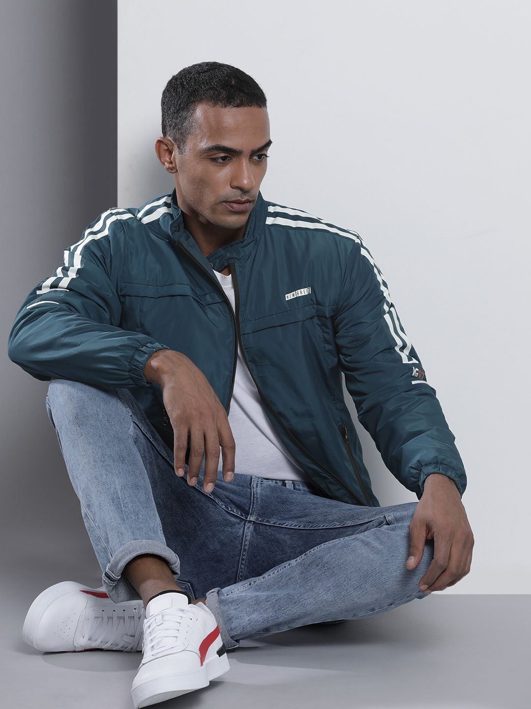 The Indian Garage Co Men Zip-Front Slim Fit Biker Jacket