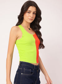 DressBerry Electric Duo Colorblocked Ribbed Top