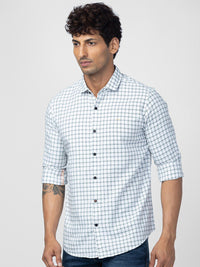SPYKAR Men Slim Fit Grid Tattersall Checks Checked Casual Shirt