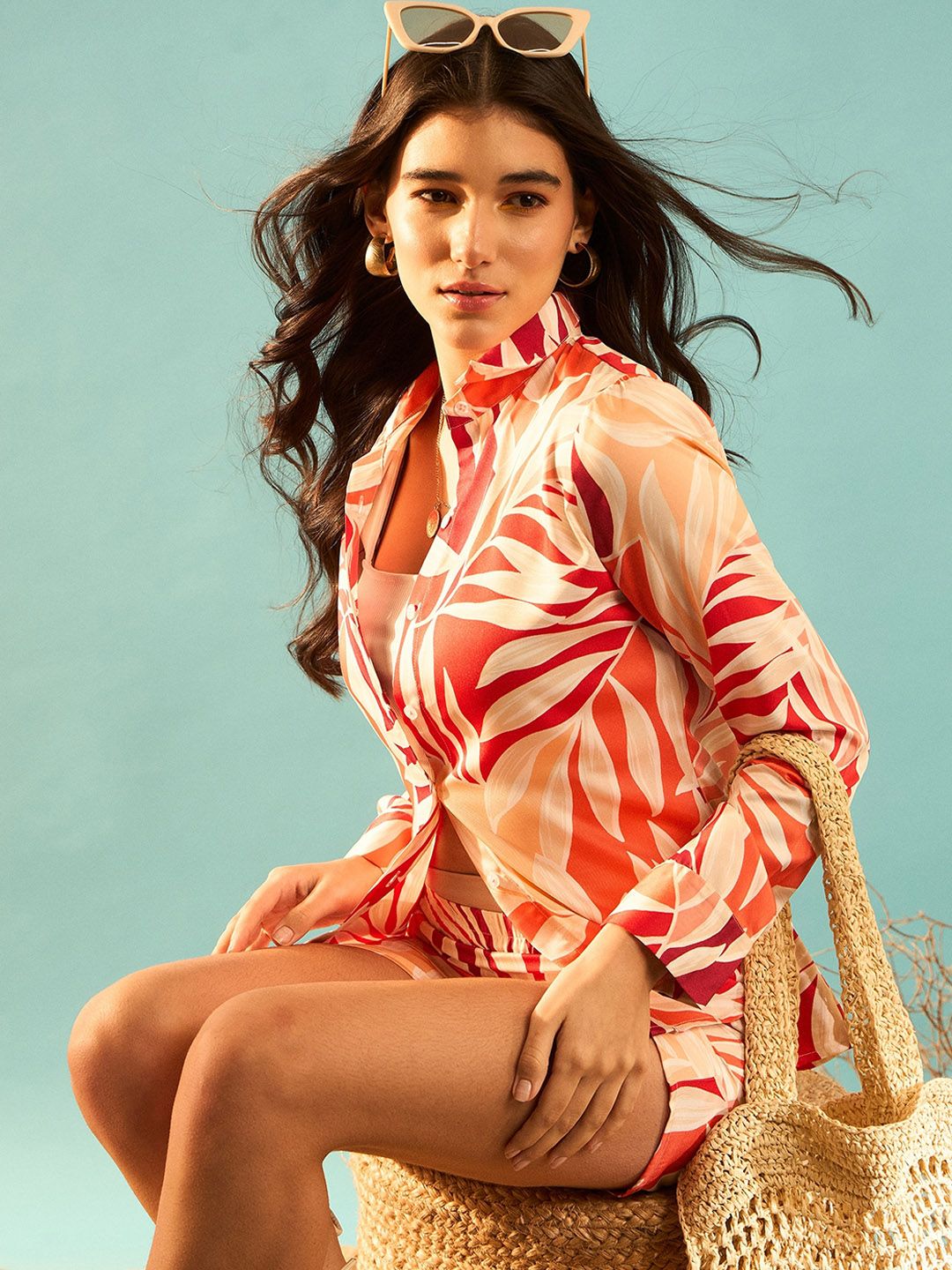 Berrylush Printed Shirt & Shorts