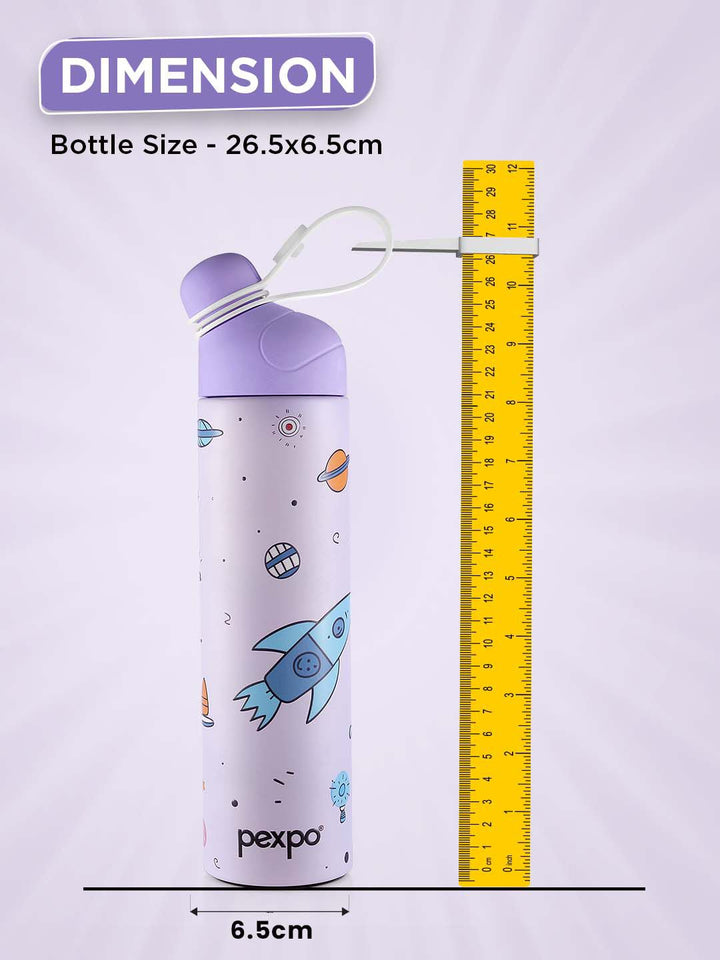Pexpo Pico Purple ISI Certified Thermosteel Hot, Cold With Rocket Flask Water Bottle 500ml