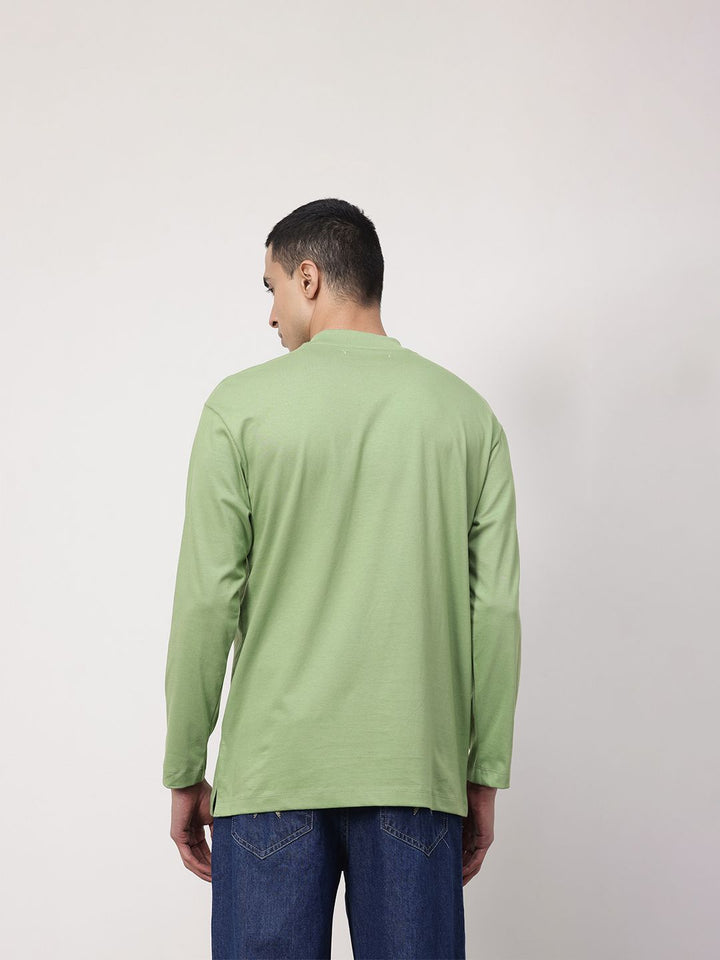 ether Zen Cotton Printed Drop-Shoulder Sleeves Relaxed Fit T-shirt