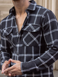 Powerlook Men Spread Collar Tartan Checked Cotton Casual Shirt