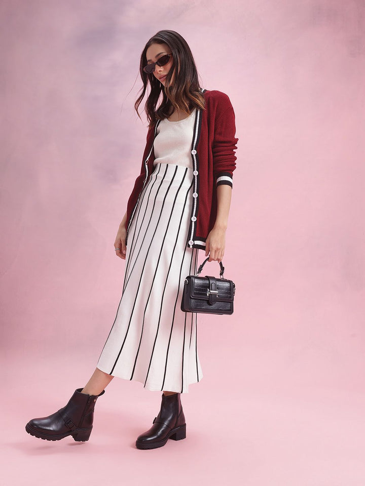 DressBerry Contrast Trim Longline Cardigan