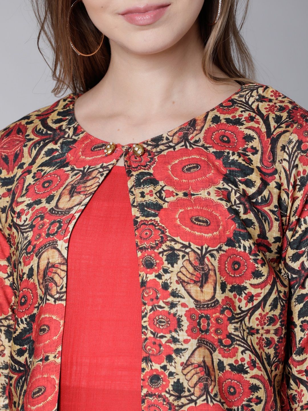 Vishudh Women Red Solid A-Line Dress