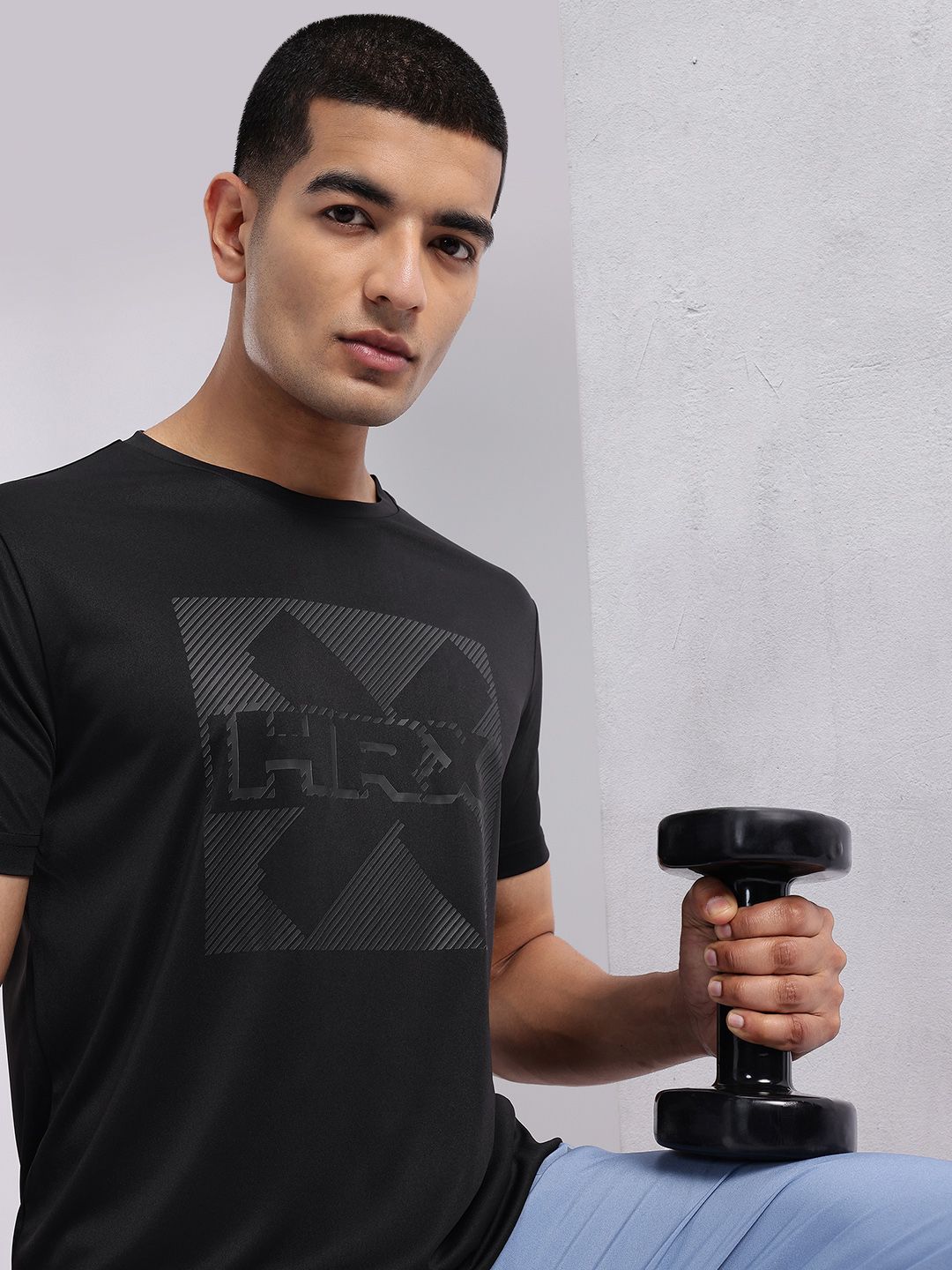 HRX by Hrithik Roshan Brand Logo Printed Rapid-Dry Training T-shirt