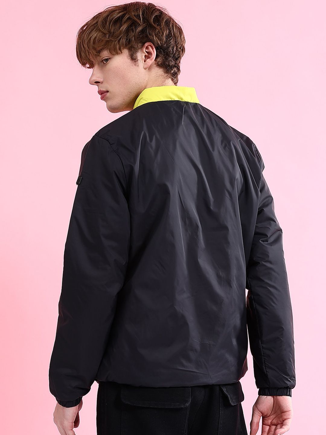 The Indian Garage Co Men Colourblock Zip-Front Regular Fit Bomber Jacket
