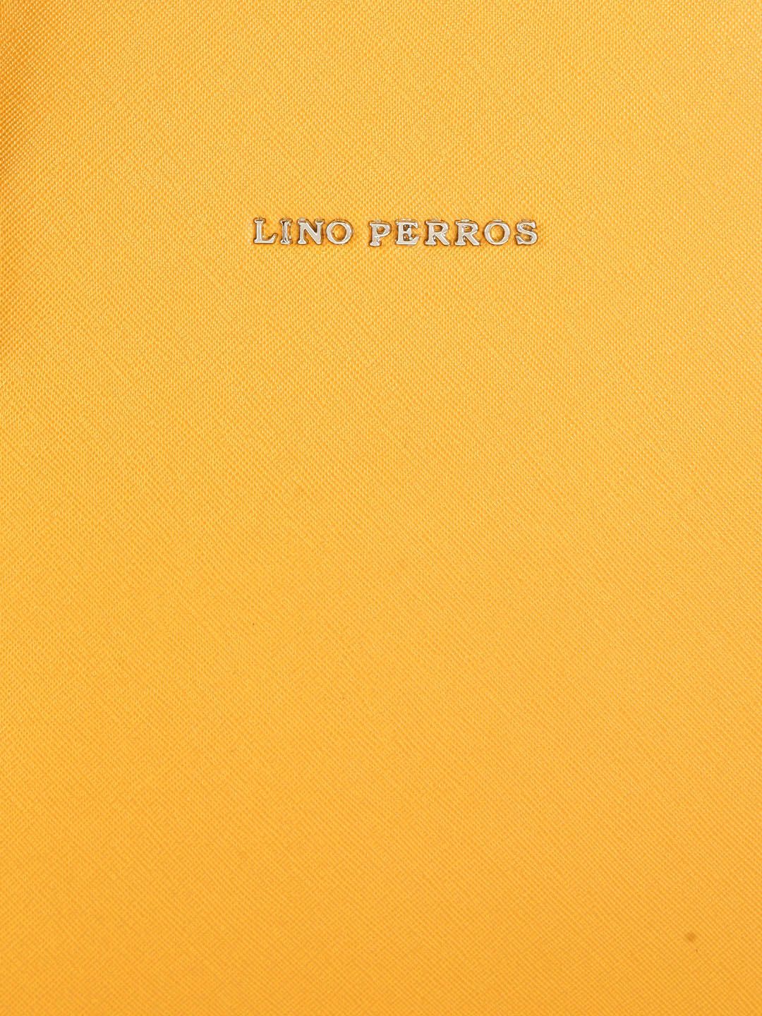 Lino Perros Mustard Yellow Solid Laptop Bag