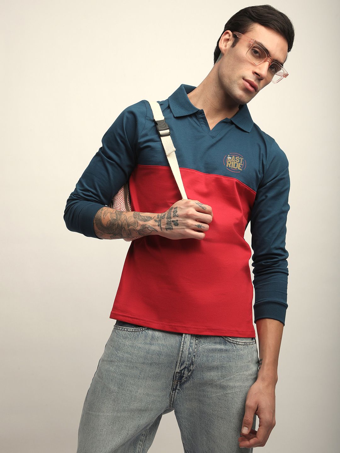 Difference Of Opinion Men Long Sleeve Regular Fit Polo Tshirt