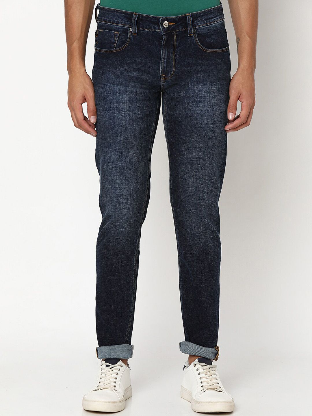 SPYKAR Men Skinny Fit Low-Rise Heavy Fade Stretchable Jeans