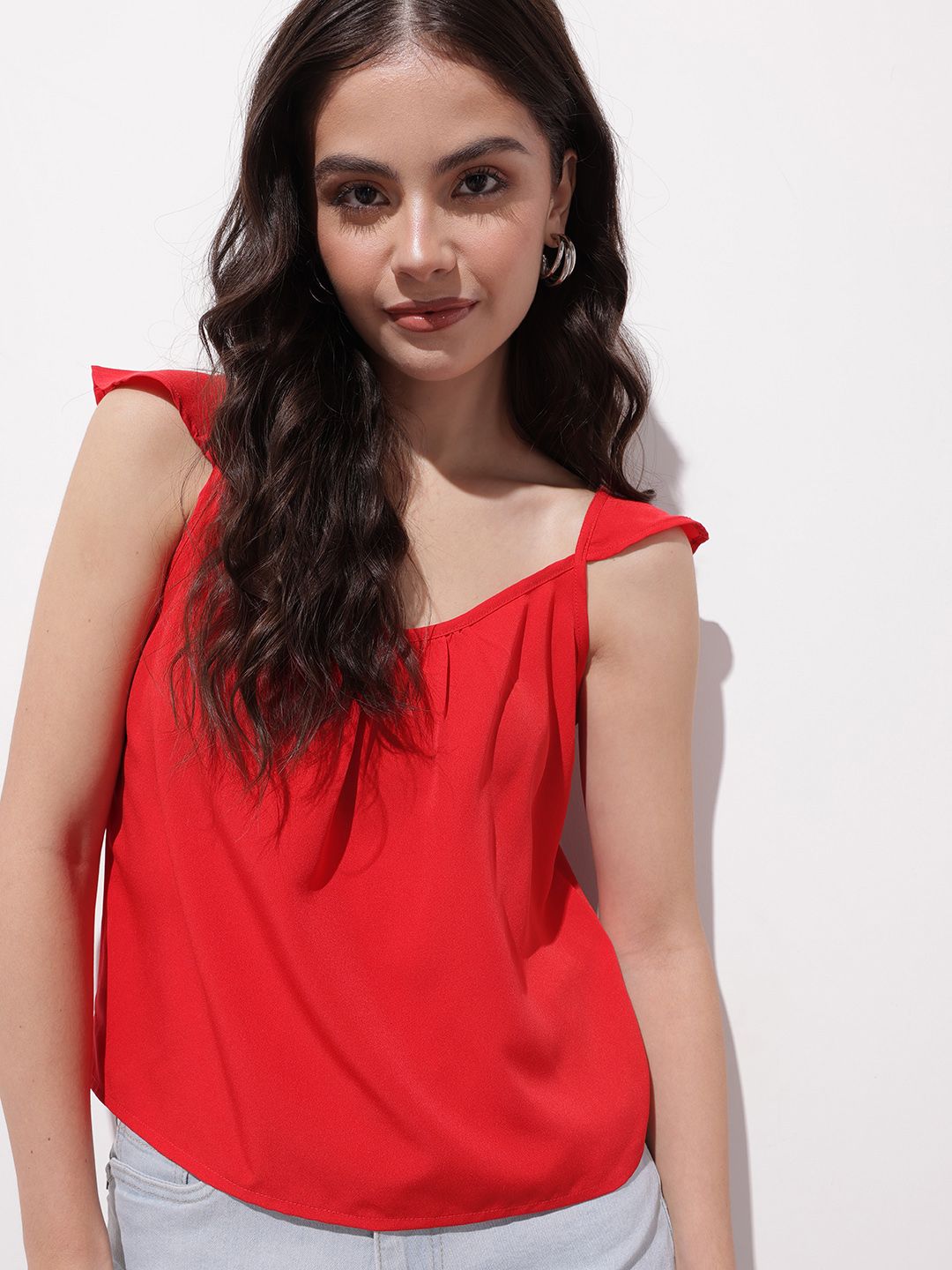 DressBerry Cherry Red Color Crush Top