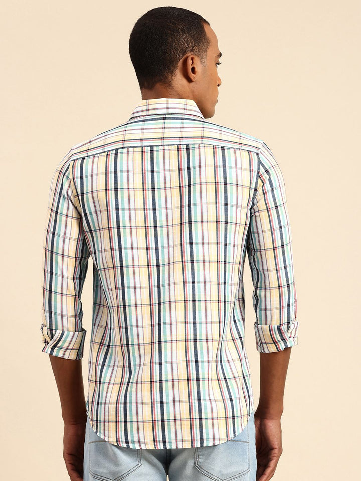 Being Human Slim Fit Opaque Pure Cotton Checked Casual Shirt