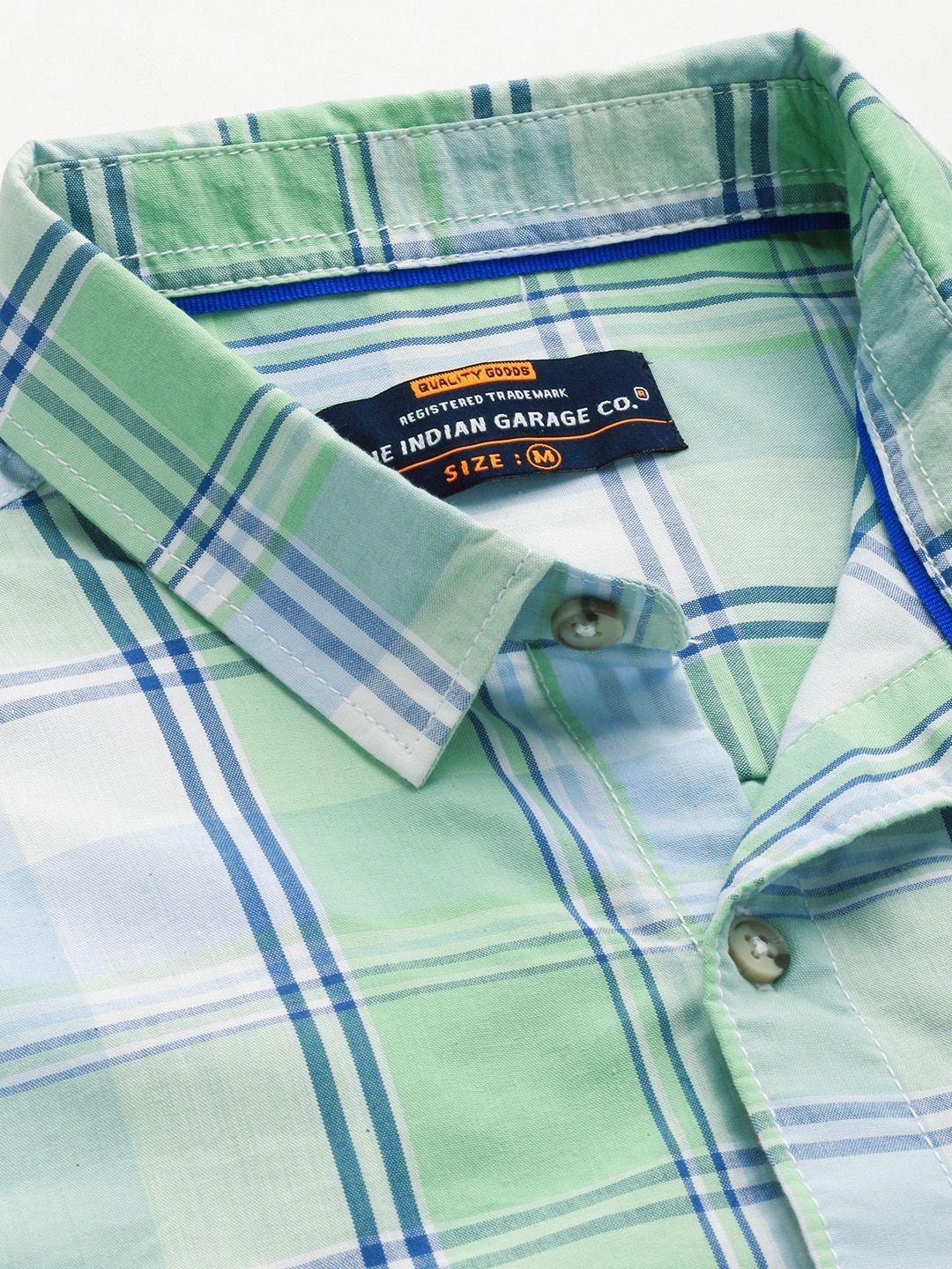 The Indian Garage Co Men Slim Fit Tartan Checked Casual Shirt
