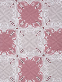 KLOTTHE Pink Geometric Printed 400 TC Pure Cotton Fitted King Bedsheet & 2 Pillow Covers