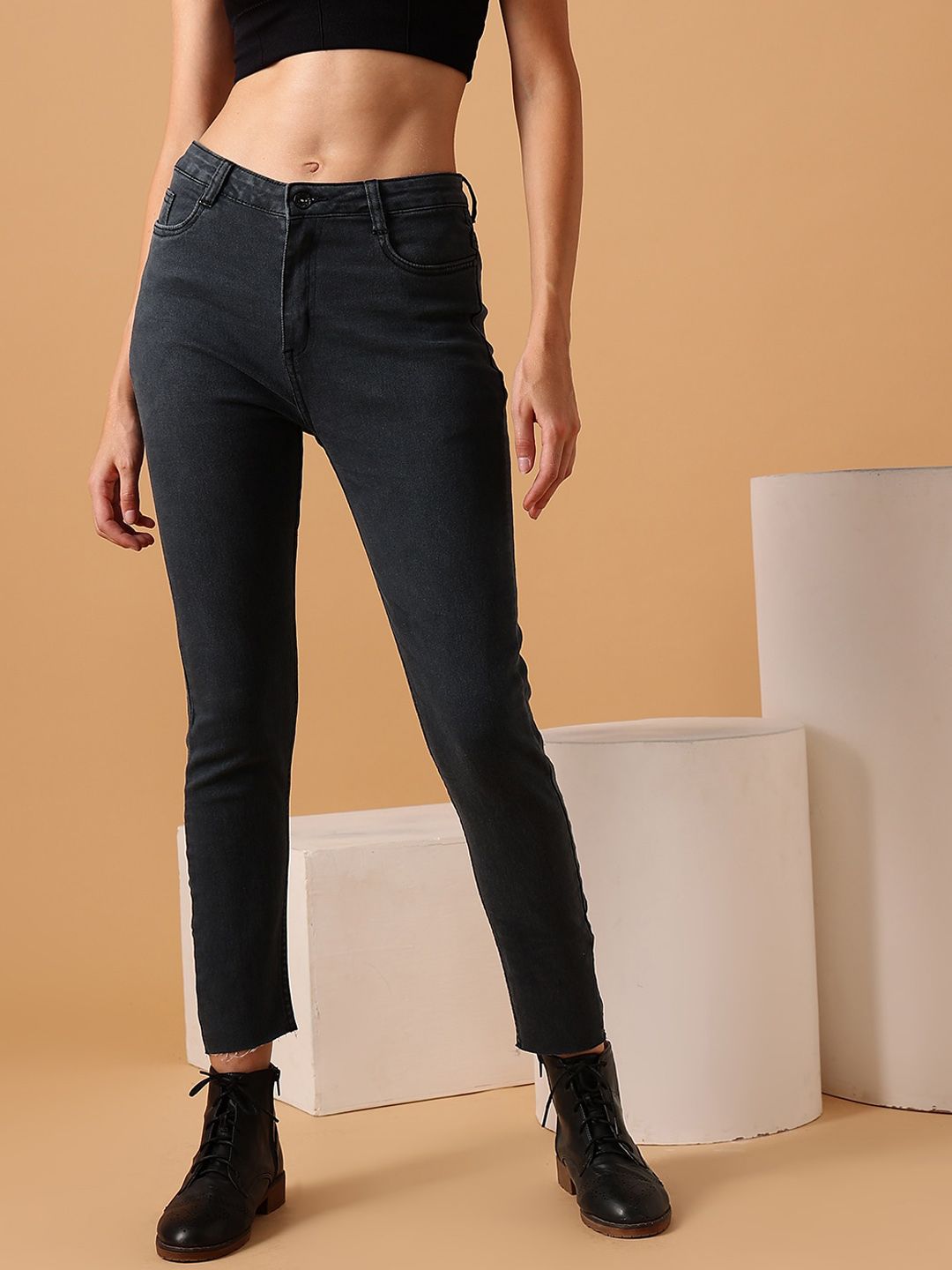 STREET 9 BASICS Women Narrow Slim Fit Clean Look Stretchable Jeans