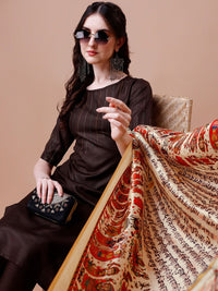 KALINI Regular Thread Work Kurta with Trousers & Dupatta