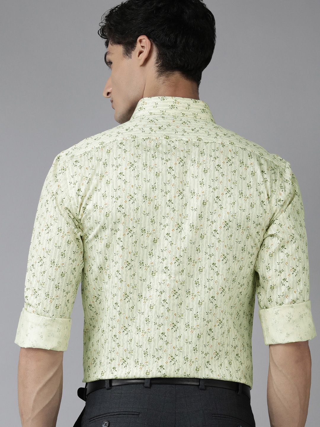 Park Avenue Men Super Slim Fit Floral Opaque Printed Pure Cotton Formal Shirt With Pocket