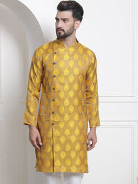 SOJANYA Motif Etnik Tenunan Kurta Kapas Sutera