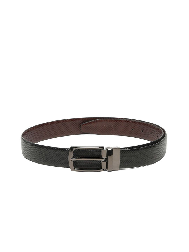 Teakwood Leathers Men Textured Leather Reversible Formal Belt