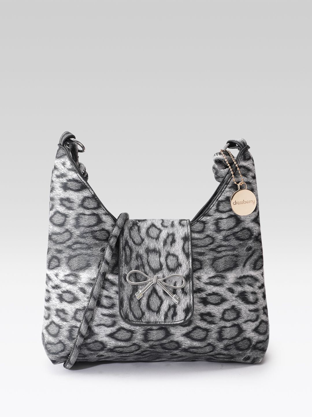 DressBerry Animal Print Sling Bag with Bow Detail