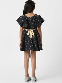 Nauti Nati Girls Printed Cotton Frock with Belt