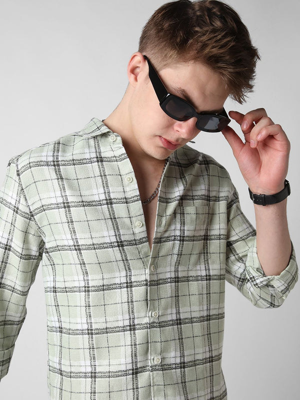VASTRADO Men Classic Slim Fit Tartan Checks Opaque Checked Casual Shirt
