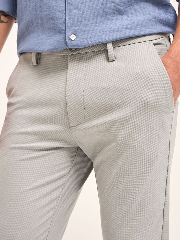 THE BEAR HOUSE Men Slim Fit 4 Way Stretch Formal Trousers