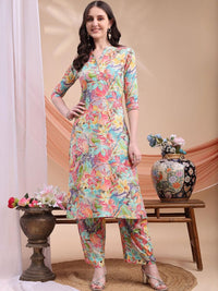 KALINI Women Blue Viscose Rayon Kurta Sets