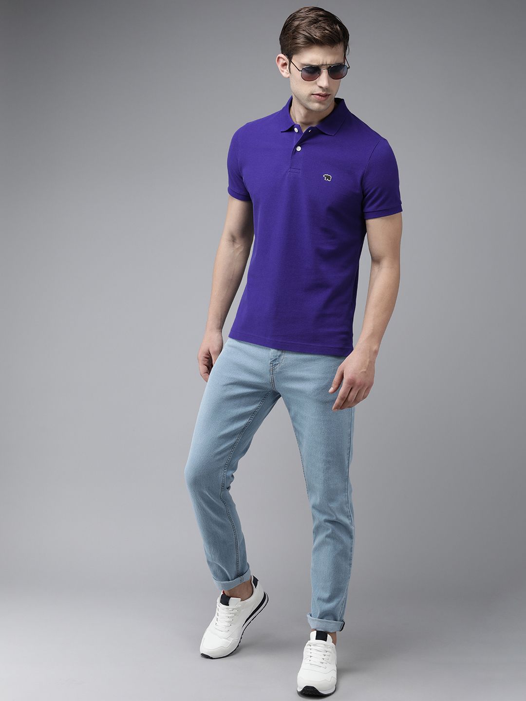 THE BEAR HOUSE Polo Collar Slim Fit Pure Cotton T-shirt